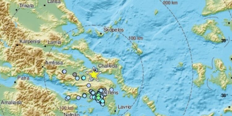 Σεισμός νότια της Χαλκίδας – Αισθητός και στην Αττική